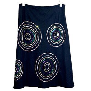 NWT Linen Rayon Skirt Size 8 Sequin Festival Retro Indie Whimsigoth‎ Sparkly